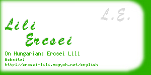 lili ercsei business card